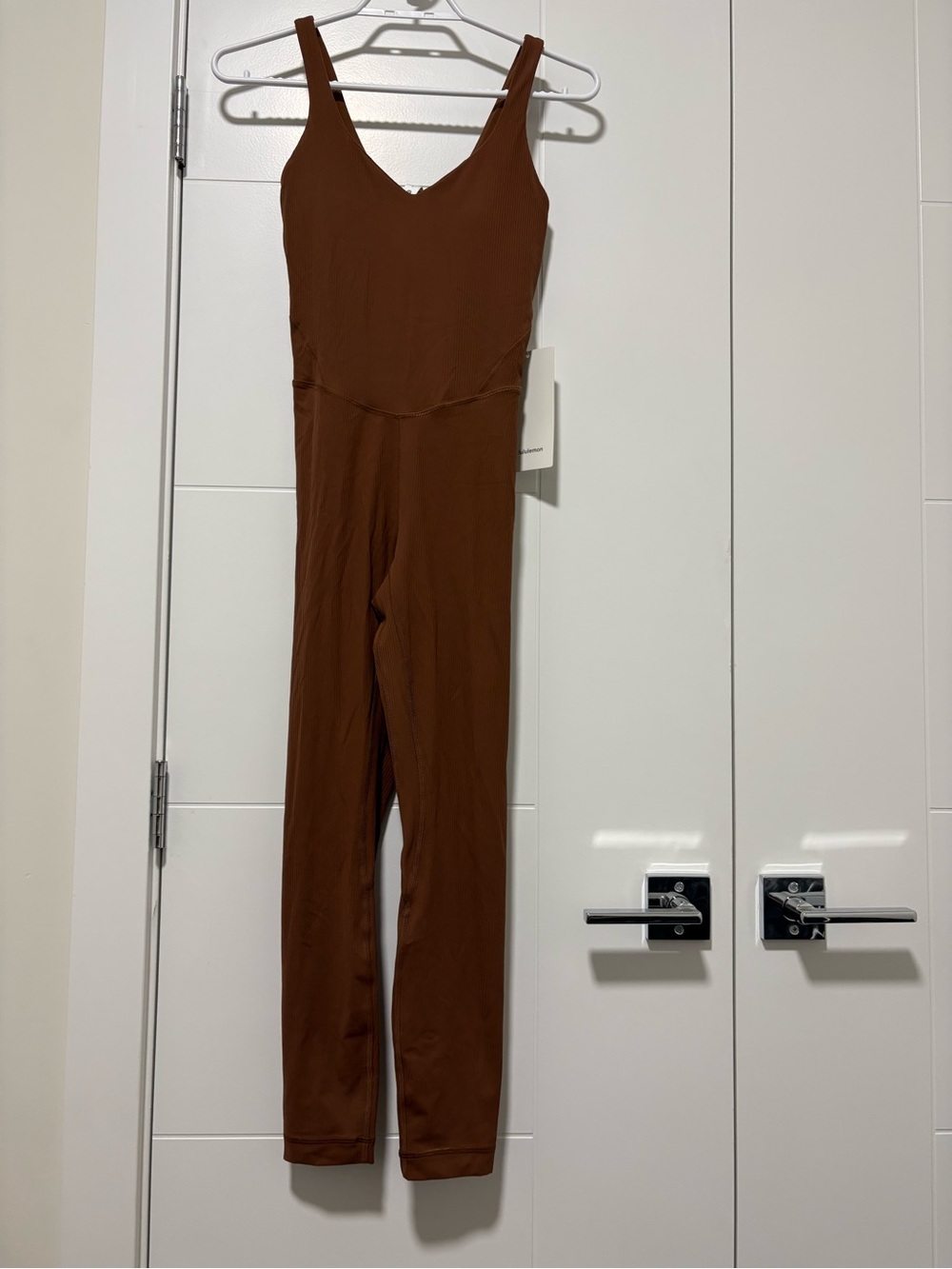 lululemon athletica Align Ribbed Brown Sleeveless V-Neck Full-Length Jumpsuit